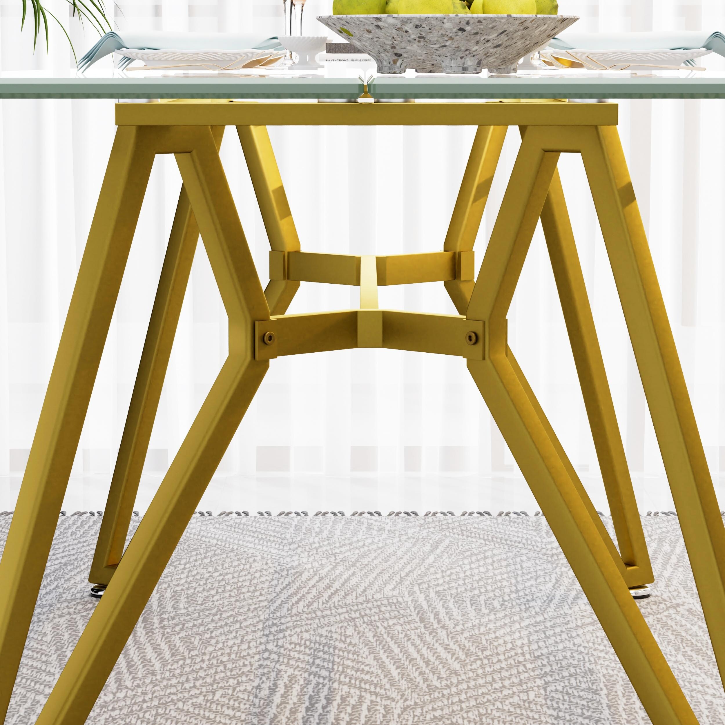 70.9-Inch Rectangular Glass Dining Table, Suitable For 1-8 People