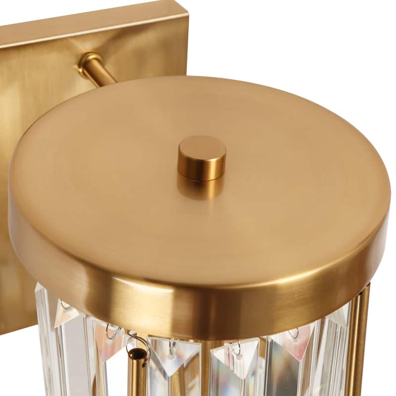 Modern Crystal 1-Light Wall Sconce Gold Bathroom Vanity Light