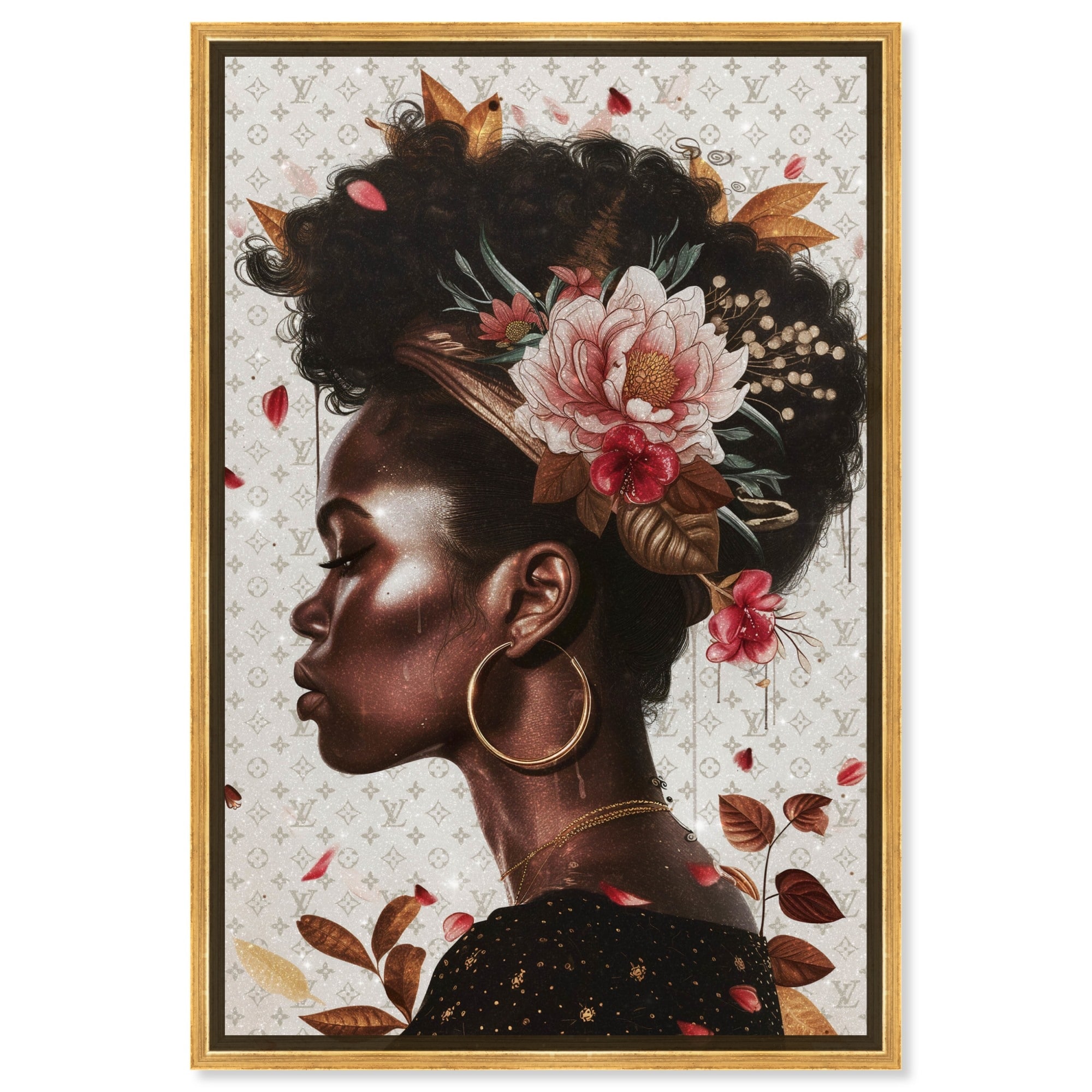 Flowers In Her Hair II Canvas Glam Women Art by Art Remedy