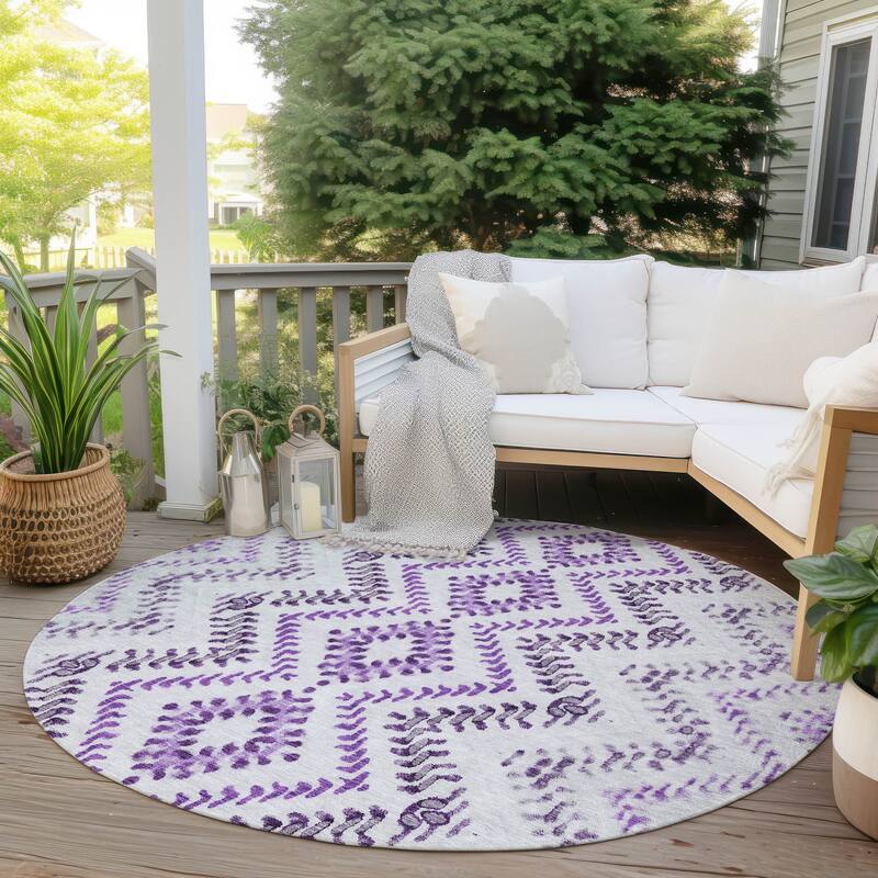 Machine Washable Indoor/ Outdoor Chantille Boho Global Rug