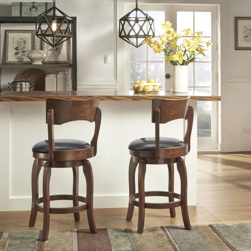 Lyla 24-inch Brown Counter Height Swivel Stool by iNSPIRE Q Classic