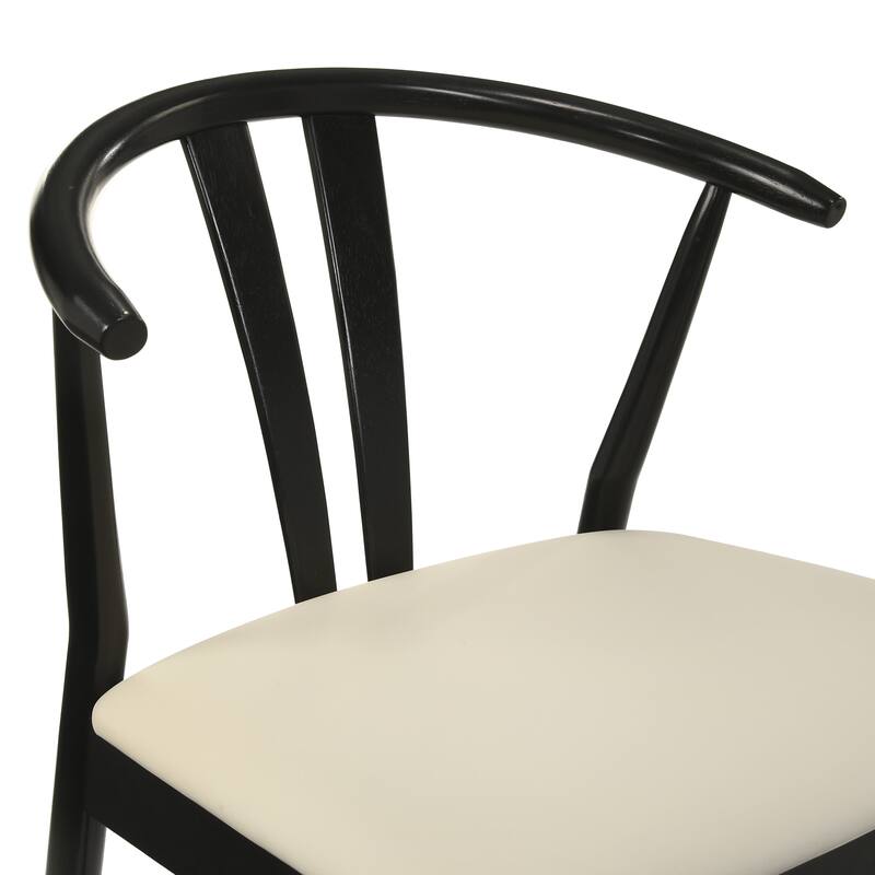 Roundhill Furniture Lavin Modern 5-Piece Dining Set, Walnut Finished Dining Table with 4 Curved Back Chairs