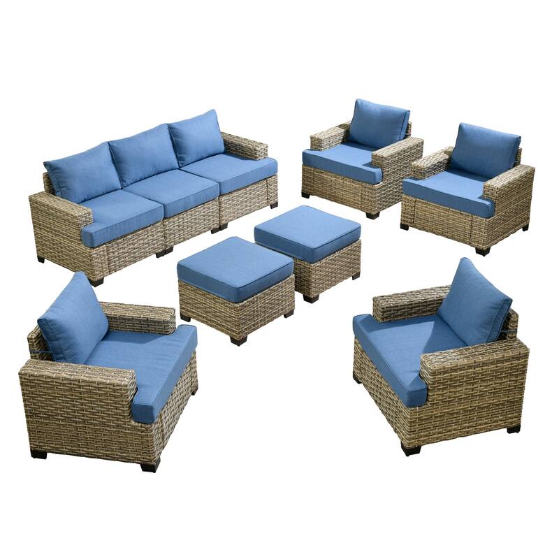 XIZZI 9-piece Patio Furniture Set Outdoor Wicker Chair