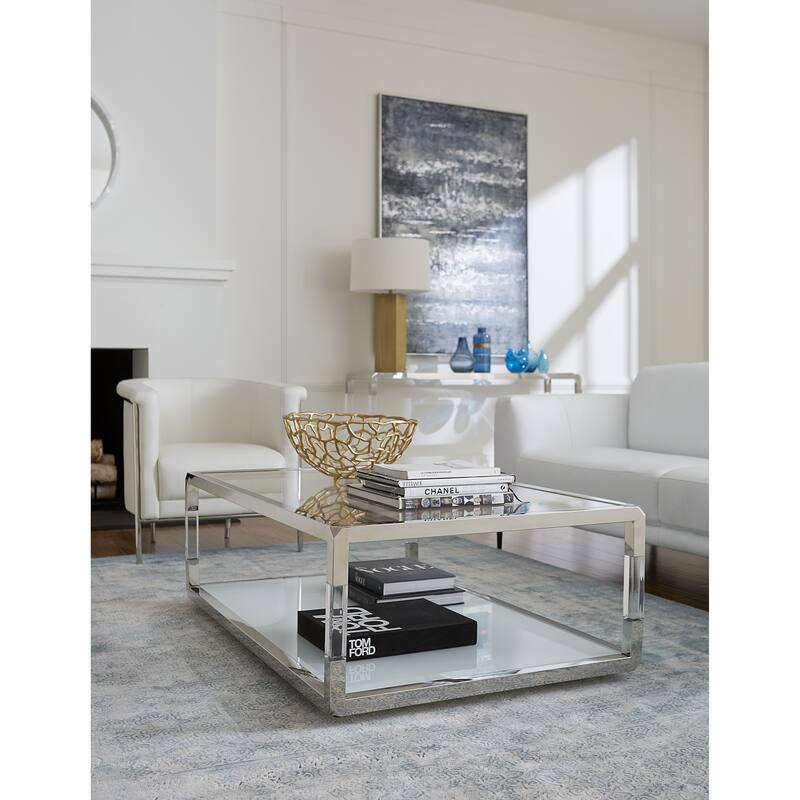Jasper White Glass Coffee Table