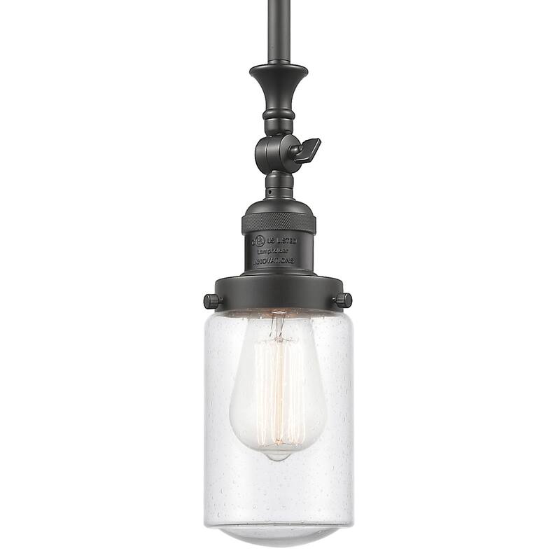 Innovations Lighting Dover 5" Wide Mini Rod Hung Adjustable Pendant - Oil Rubbed Bronze / Seedy