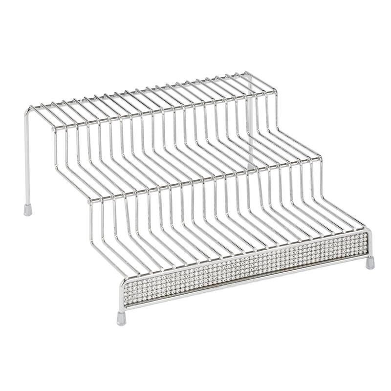 Kitchen Details 3 Tier Spice Rack Shelf Organizer in Pave Diamond Design - 10.24" x 9.65" x 4.33"