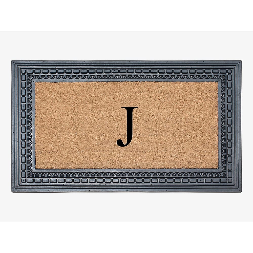 A1HC Rubber and Coir, 24" X 39" Heavy Duty Outdoor Monogrammed Doormat