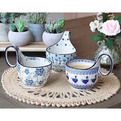 Blue Rose Polish Pottery 845 Ceramika Artystyczna Soup Mug