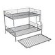preview thumbnail 8 of 7, 2 In 1 Full XL Over Queen Metal Bunk Bed With Trundle,Save Space