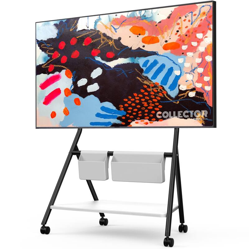 FITUEYES Mobile TV Cart for Office Classroom Rolling TV Stand with Wheels for 45-88 Inch TV