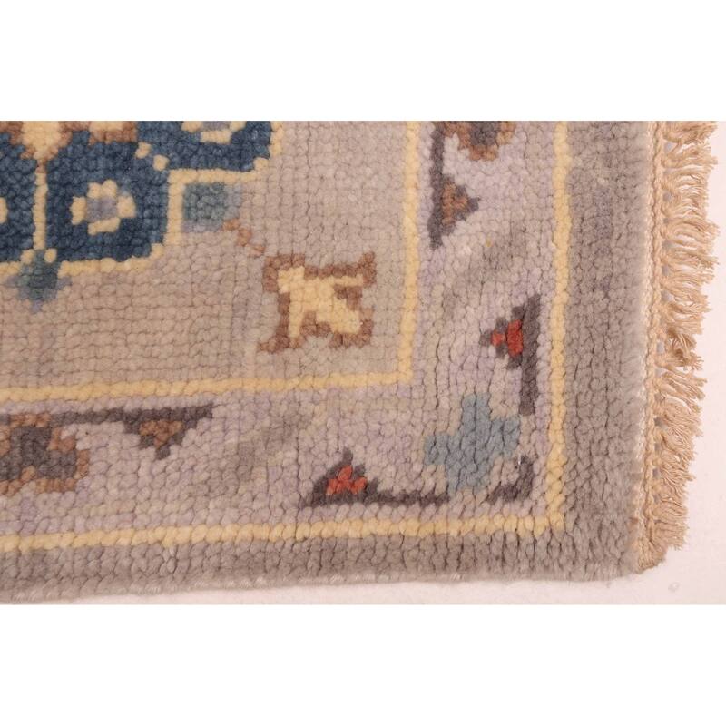 ECARPETGALLERY Hand-knotted Modern Oushak Grey Wool Rug - 7'10 x 9'8