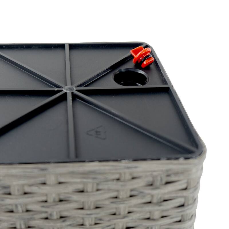 GDFStudio - Farmhouse 2-Piece Wicker Smart Self-Watering Square Planter Pots with Water Level Indicator for Indoor & Outdoor Use