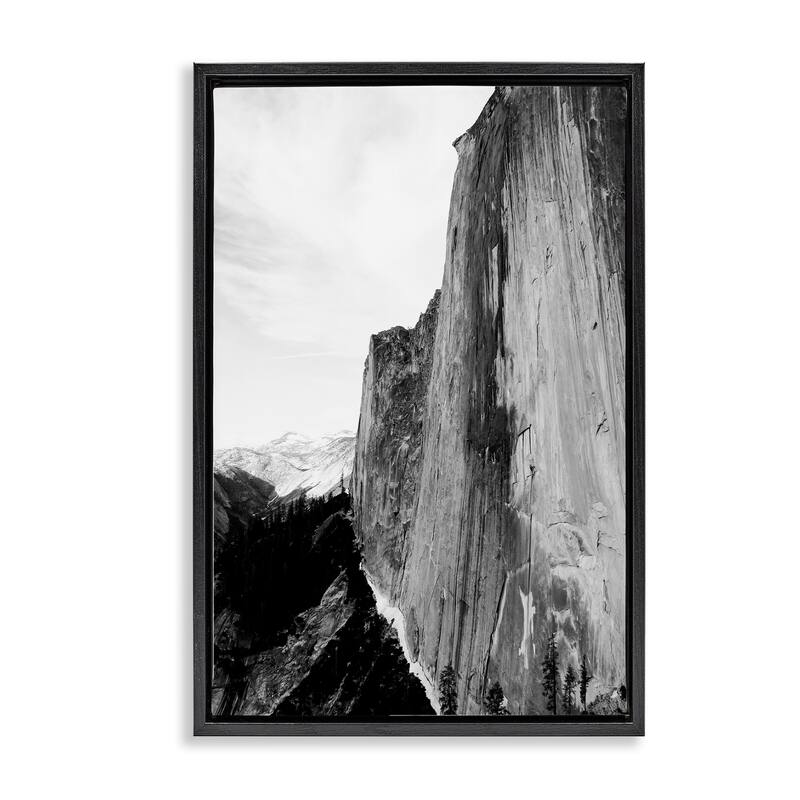 Stupell Tall Natural Cliff at Yosemite Framed Floater Canvas Wall Art Design By Gemma Bardot - 21 x 31 - Black
