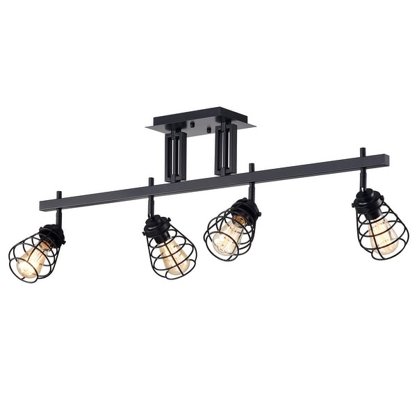 Zefina Matte Black 4 light Track Light On Sale Bed Bath