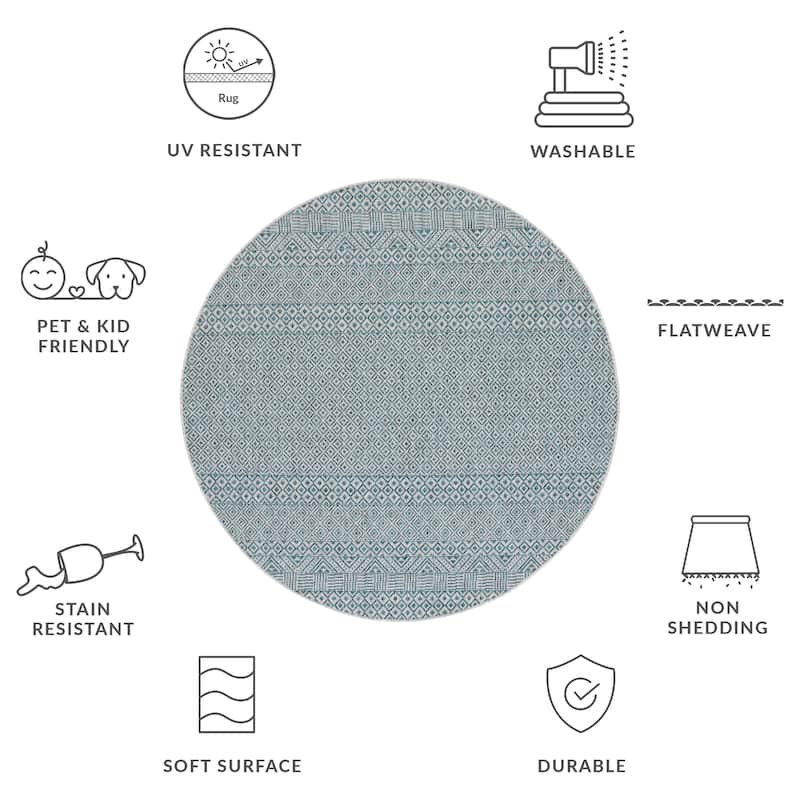 SAFAVIEH Courtyard Leonara Indoor/Outdoor Waterproof Patio Backyard Rug