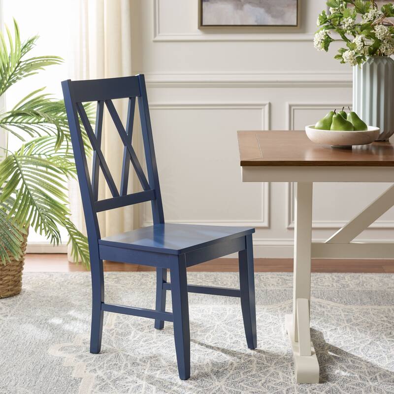 SAFAVIEH HOME Yana Double X-Back Side Chair - 18"W x 22"D x 39"H