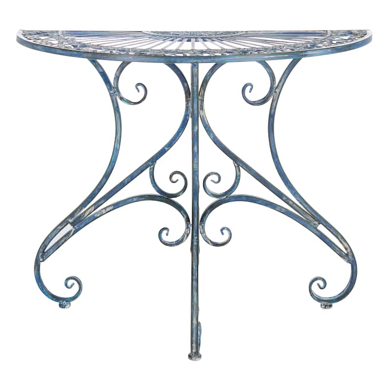 SAFAVIEH Outdoor Tatyanna Annalise Iron Accent Table - 36"W x 19"D x 29"H