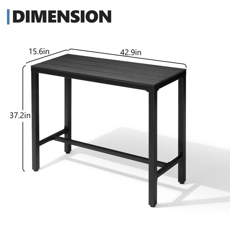 VredHom Outdoor Bar Table Rectangular Pub Table