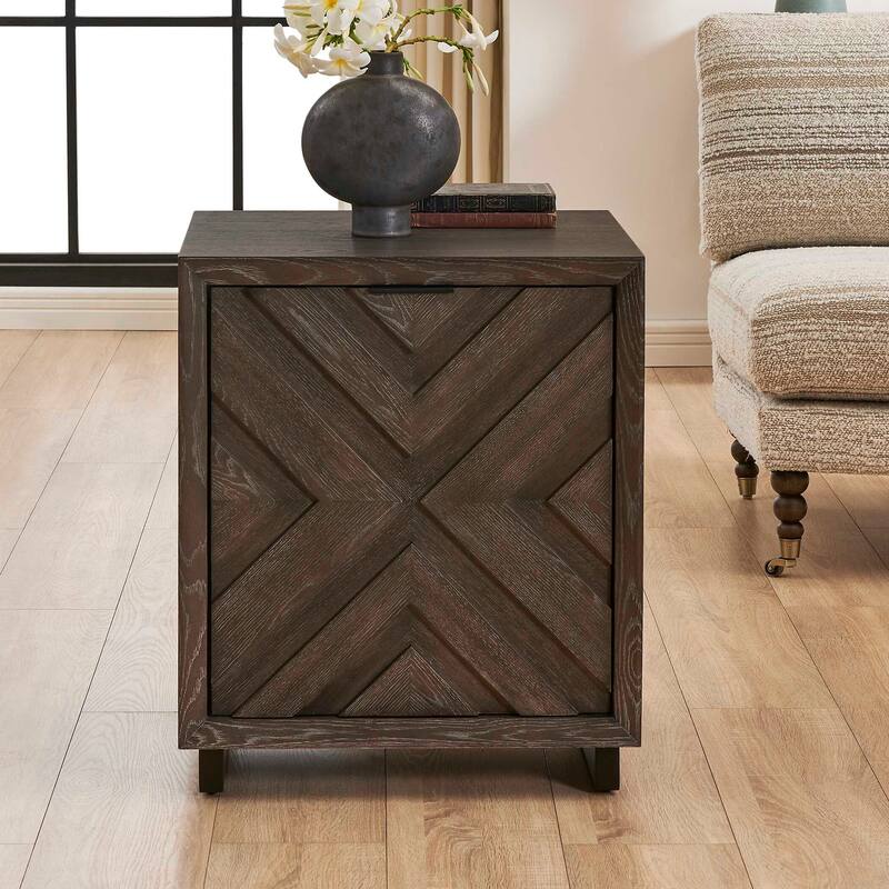 Uttermost Barrett Dark Charcoal Oak Cabinet - 22.00" W x 26.00" H x 20.00" D