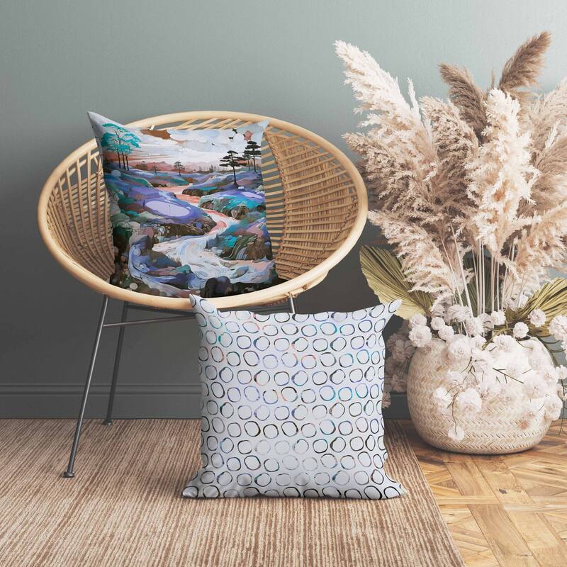 Mountain Vista Faux Suede Reversible Throw Pillow Blue and Copper