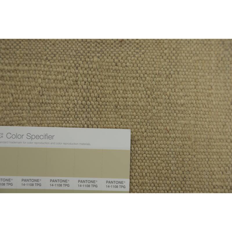 Hand Woven Oriental 100% Wool Carpet Southwestern Tribal Beige & Ivories Kilim Runner Rug - 7' 9'' X 1' 11''