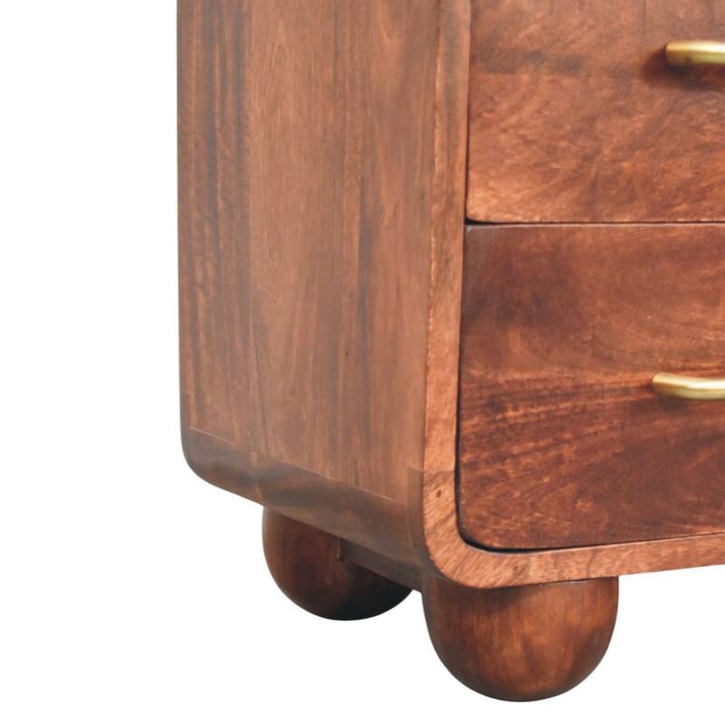 Artisan Furniture Solid Wood 3-Drawer Rounded Chest, Brown, 3-Drawers - N/A