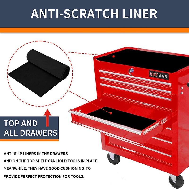 7-Drawer Rolling Tool Cart with Lock Mechanic Tool Box Storage Cabinet