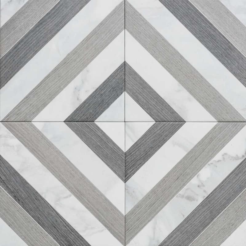 Palace 8x8 Matte Wood Look Porcelain Encaustic Tile - Floor, Wall & Backsplash