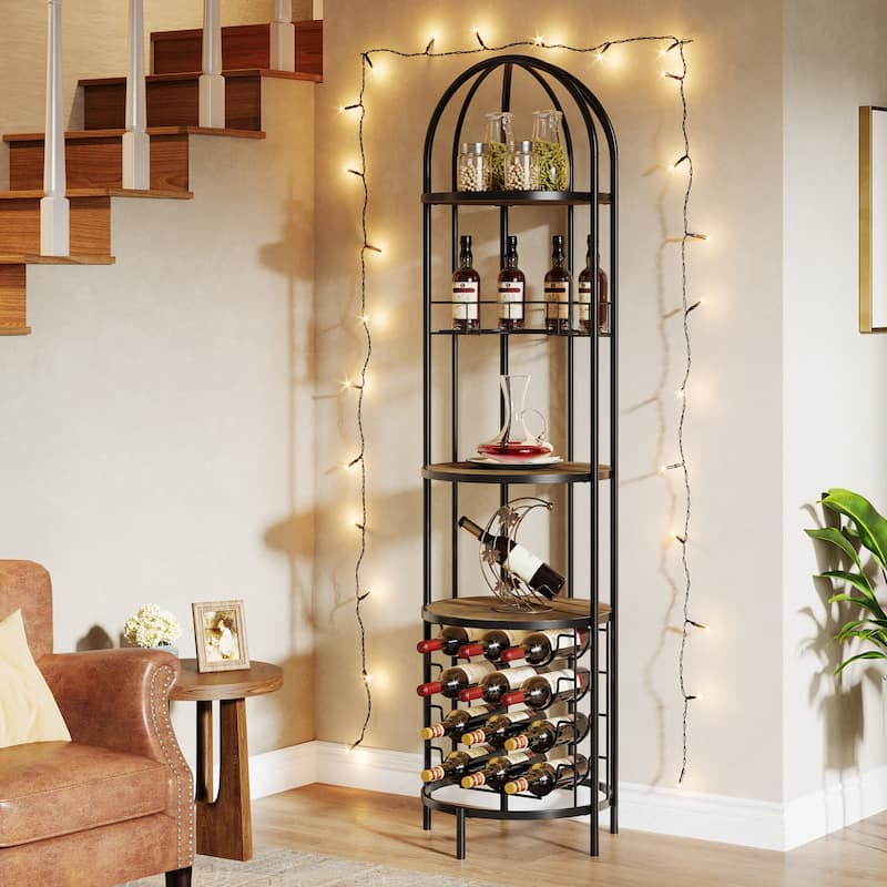 Freestanding Wine Rack Floor for Living Room Small Space