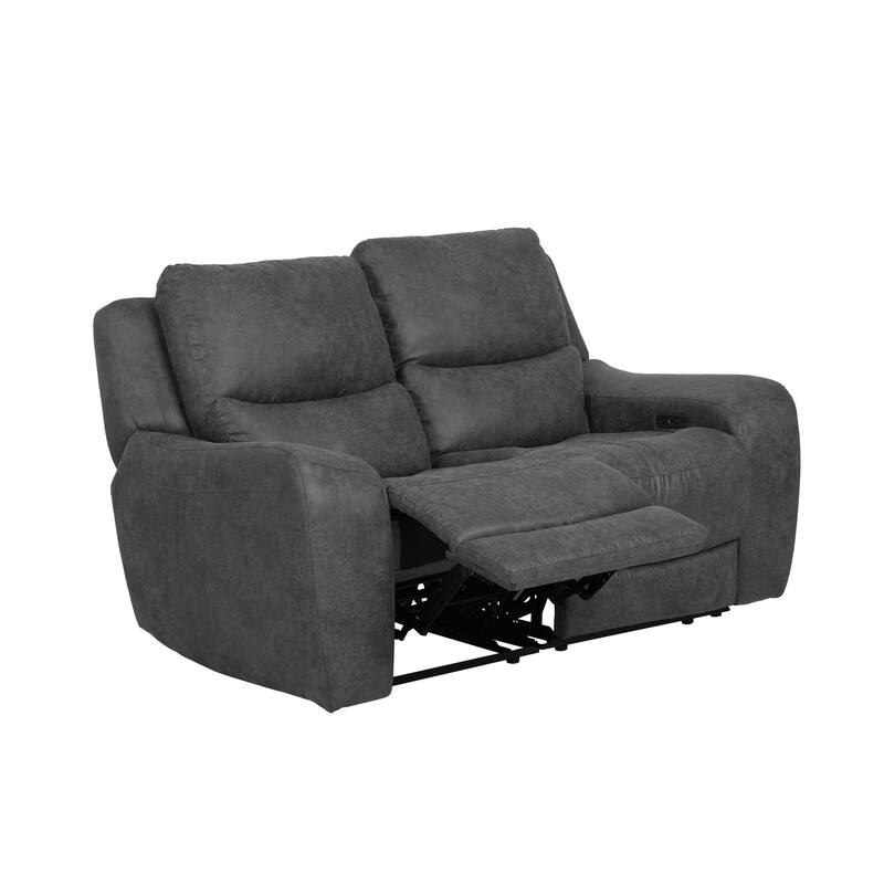 Furniture of America Evelio Modern Oversized Power Recline Loveseat with USB Ports