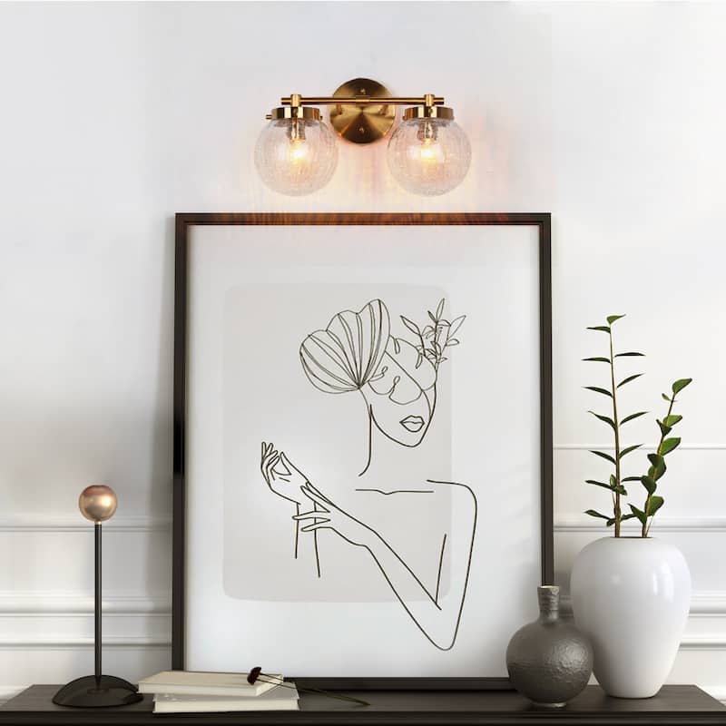 Bola Modern Gold 4-Light Bathroom Vanity Light Orb Glass Wall Sconces