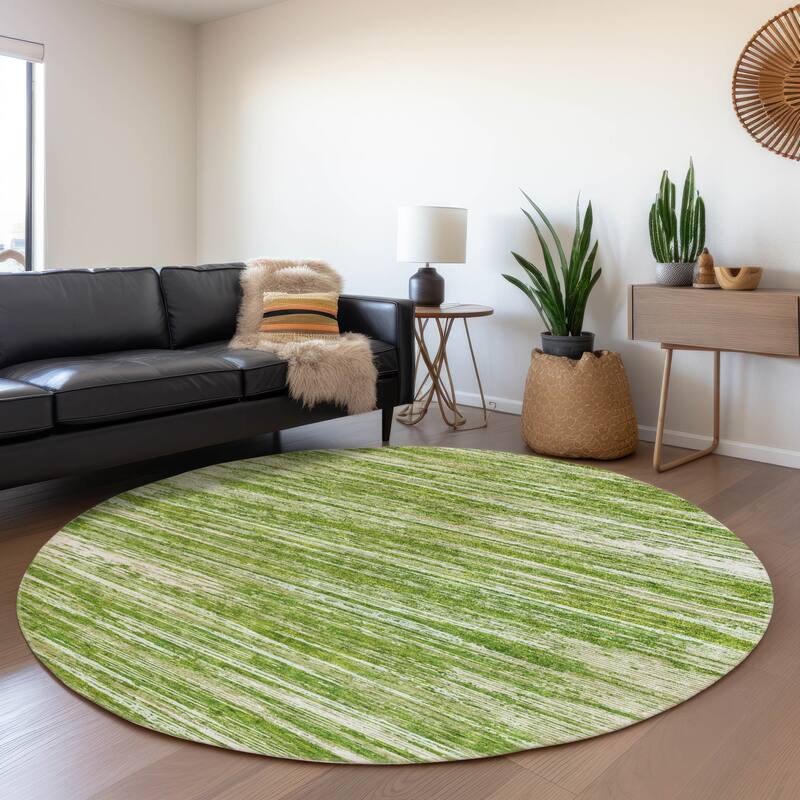 Premium Washable Super Soft Ombre Stripes Mayfield Rug - Green - 8' x 8'