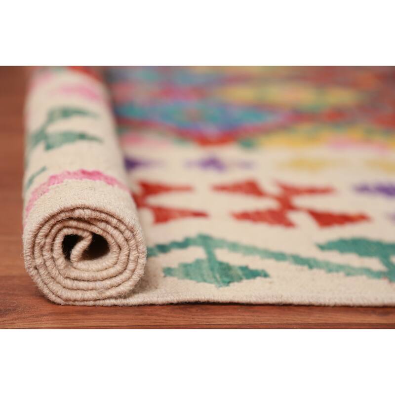 Kilim Oriental Area Rug Flatweave Bedroom Wool Carpet - 8'3"x 9'8"