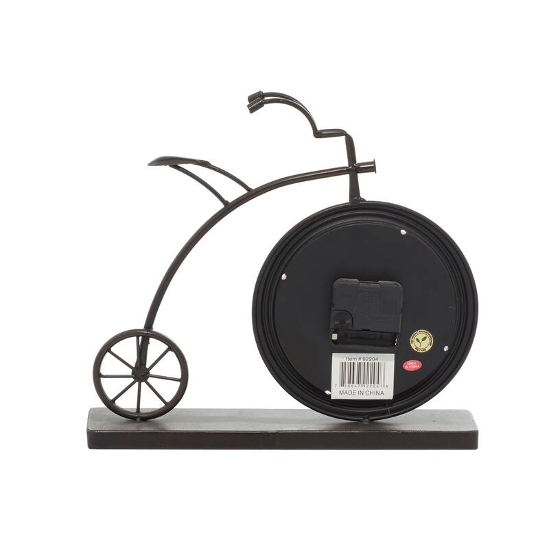 Brown Metal Bike Decorative Clock - 13 x 3 x 12