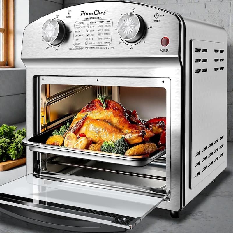 12.5 Quart Convection Toaster Oven, 7-in-1 Countertop Oven with Preset Menus, 1500W, Stainless Steel