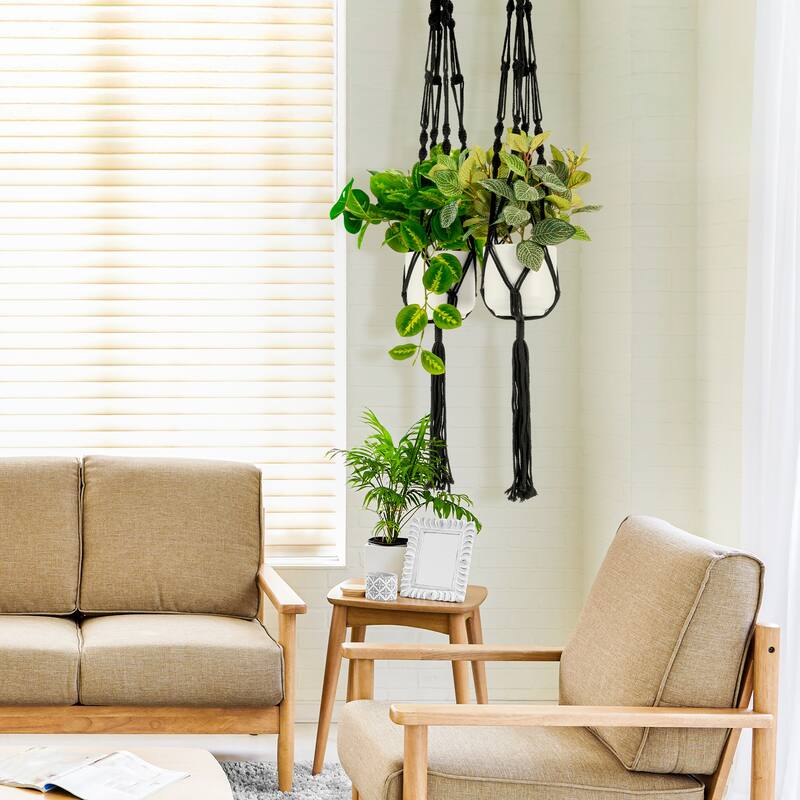 Macrame Plant Hanger (4, 6, 8 Pack) Hanging Plant Pots Cotton Rope