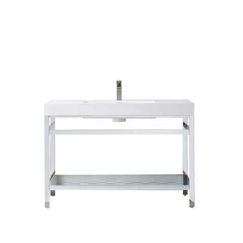 Ablitas 48" Single Vanity in Metal with Stone Sink Top