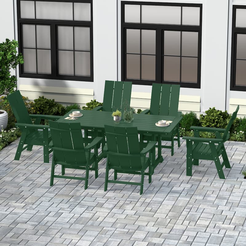 Shoreside 7-Piece Rectangular Poly Eco-Friendly All Weather Outdoor Dining Set