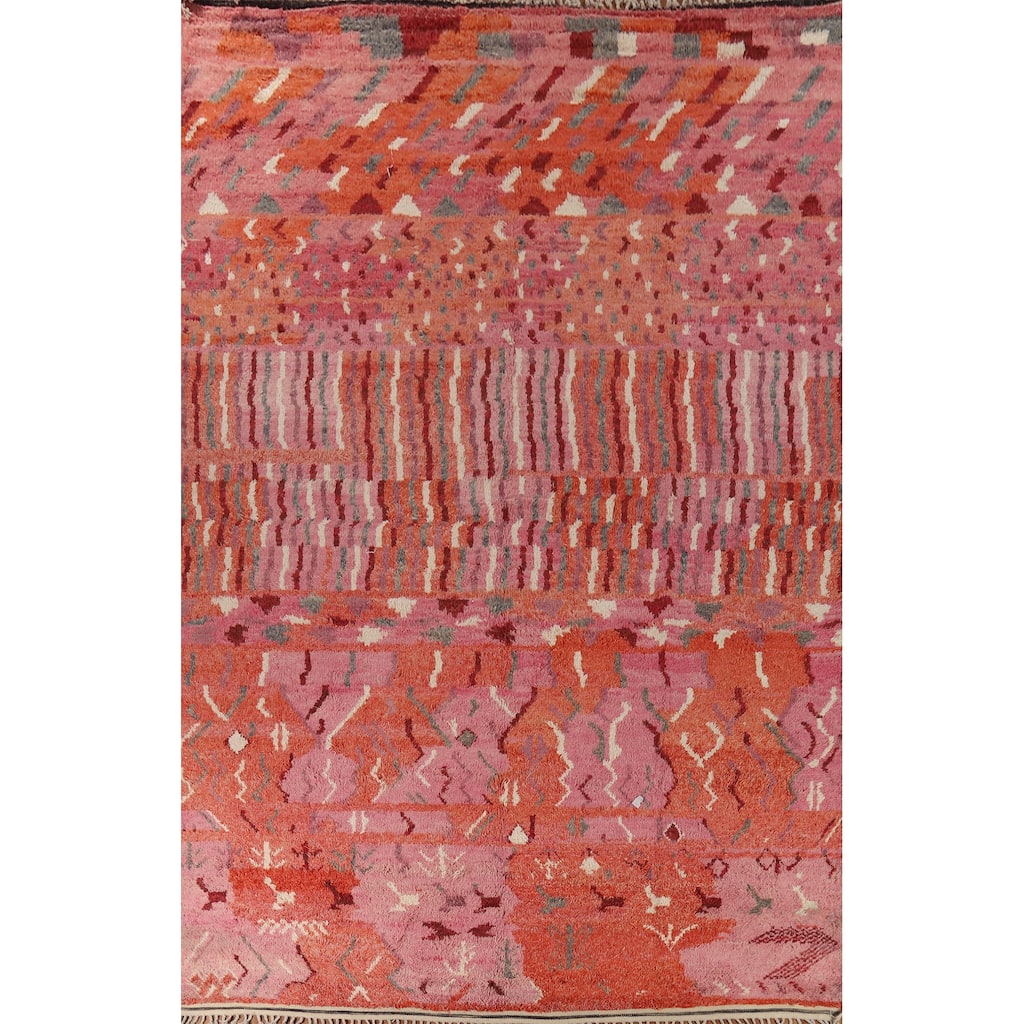 Orange & Pink Moroccan Large Area Rug Hand-Knotted Wool Carpet - 12'0" x 18'5"