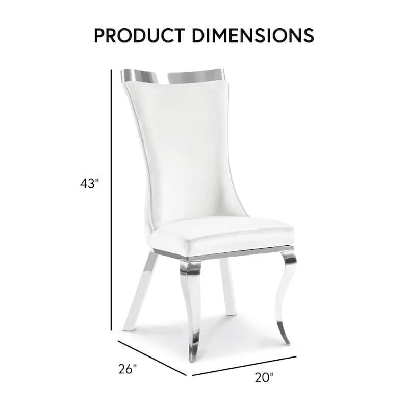 Furniture of America Thaddeus Glam Velvet High Back Side Chair (Set of 2)