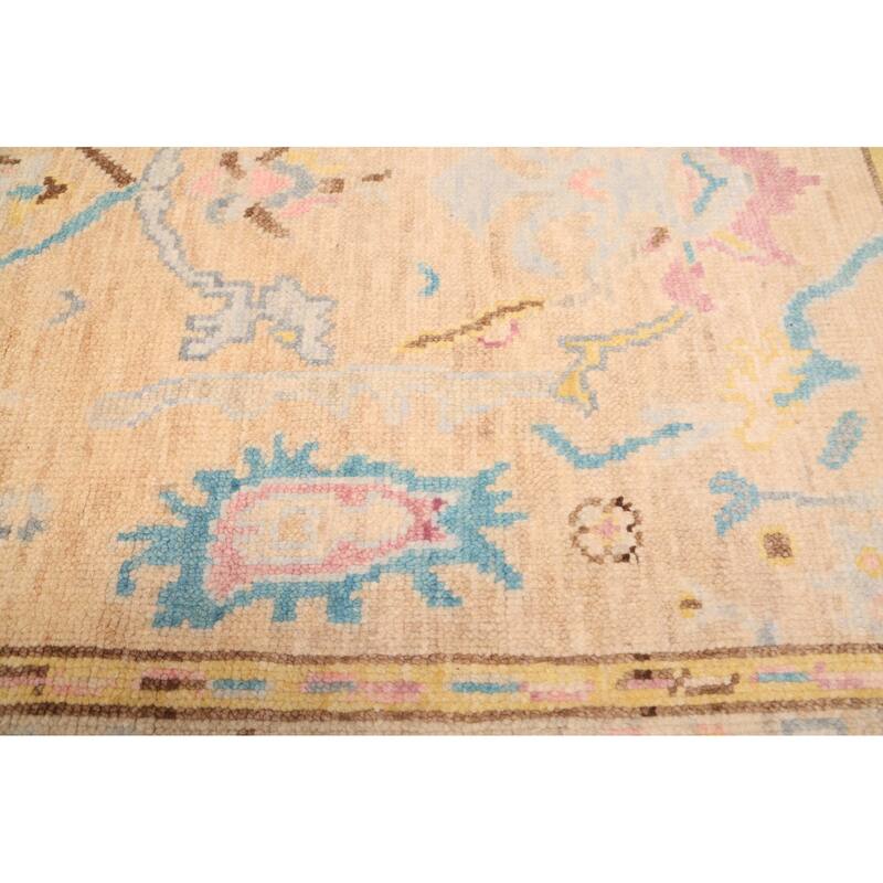 ECARPETGALLERY Hand-knotted Modern Oushak Tan Wool Rug - 4'0 x 6'2