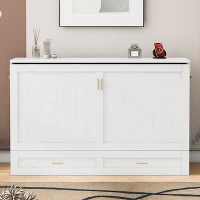 Murphy Bed with Pulley Design, Drawer & USB Ports