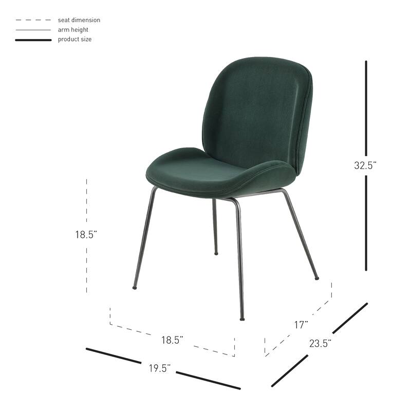 NPD Furniture Lucy Velvet Fabric Chair (Set of 2)