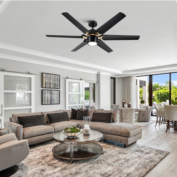 （訳ありセール 格安） Ceiling Gold Black Large Indoor Modern In. 60 Fan LED With その他