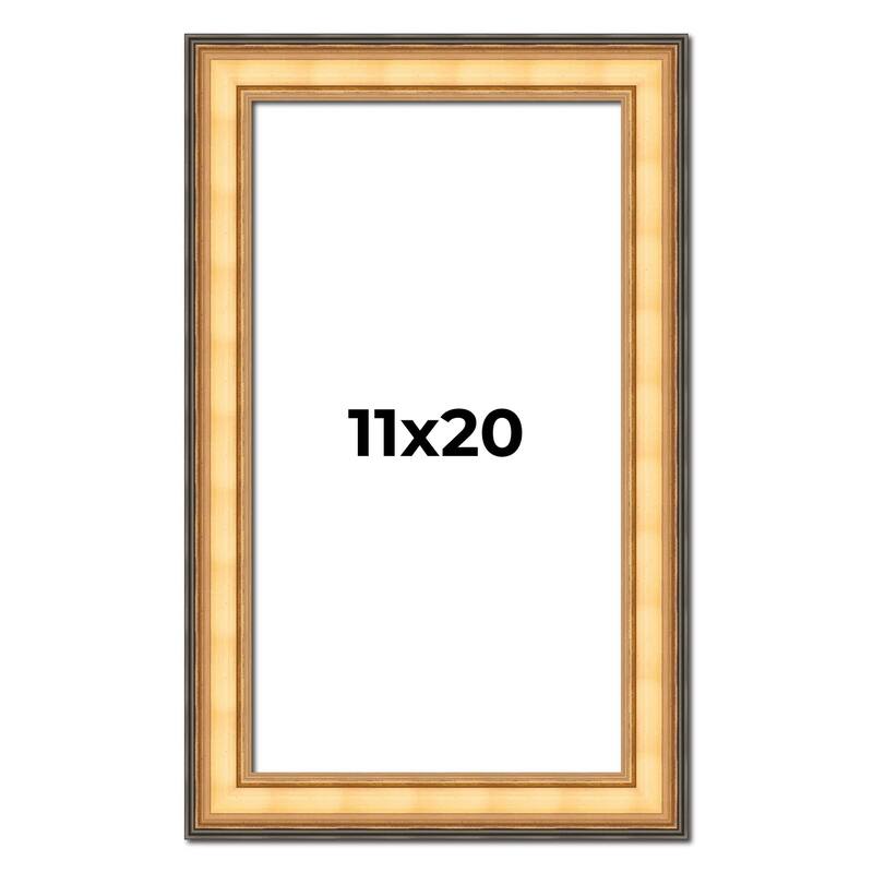 11x20 Frame Gold Plein Aire Solid Wood Picture Frame Width 2 Inches |