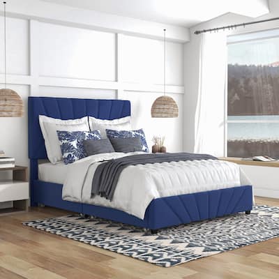 Rhiv Art Deco Upholstered 4-drawer Storage Bed by Furniture of America