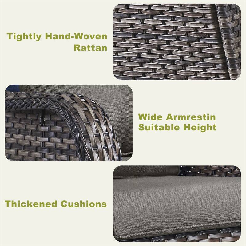 Gymojoy 4-Piece Outdoor Patio Sofa Chair with Coffee Table