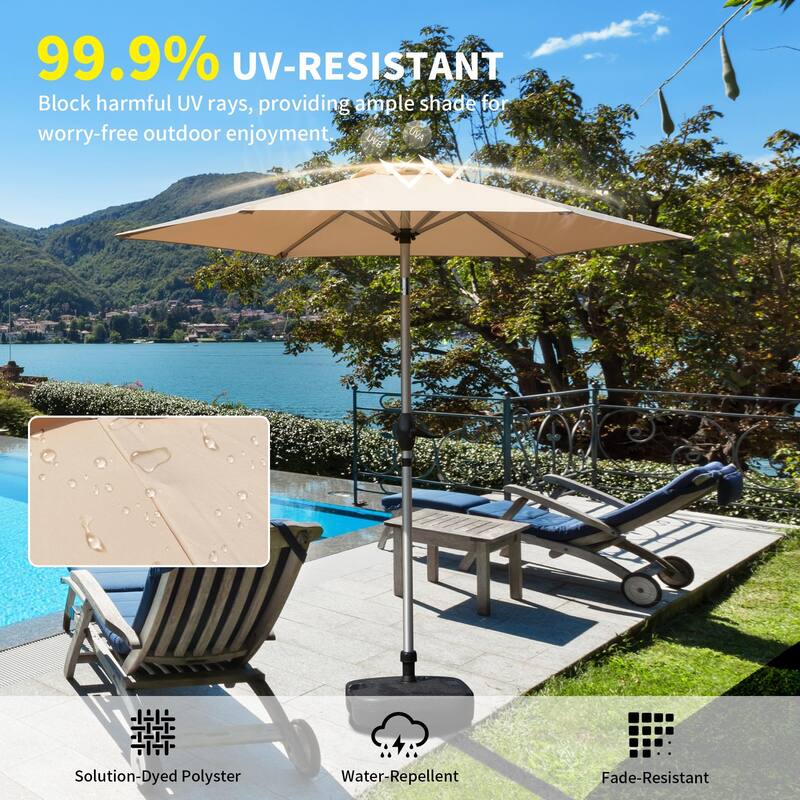 7.5FT Outdoor Patio Umbrella with Push Button Tilt, Crank Lift, and UV Protection for Garden, Deck, Pool