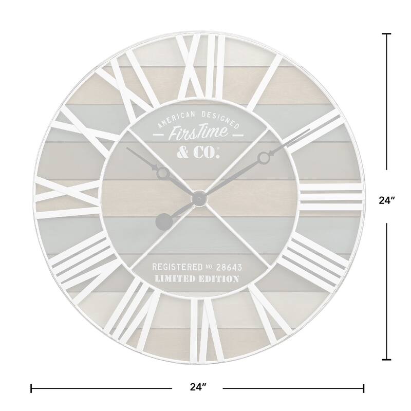 FirsTime & Co. Maritime Farmhouse Plank Wall Clock