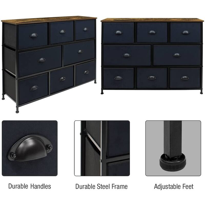 8 Drawers Dresser - Furniture Storage Chest Organizer Bedroom Unit
